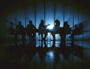 Wall Mural - Business People Meeting Discussion Back Lit Concept