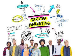 Canvas Print - Digital Marketing Branding Strategy Online Media Concept
