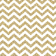 Poster - Chevron seamless pattern. Glittering golden surface