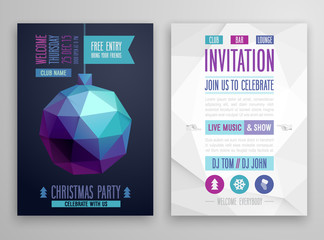 Canvas Print - Christmas flyer - geometric style.