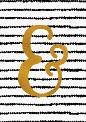 Poster - black, white and gold ampersand poster