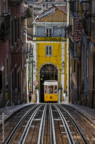 Fotografie, Tablou The "Bica" Funicular - Lisbon, Portuga