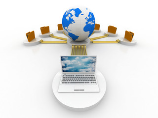 Poster - 3d rendering Documents copying one file to another