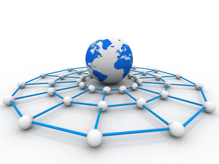 Poster - 3d illustration world map abstract background