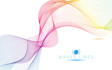 colorful light waves line bright abstract pattern illustration