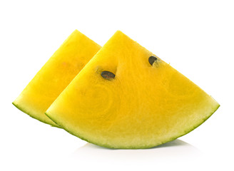 Canvas Print - Yellow watermelon on whithe background