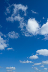 Wall Mural - Morning beautifull sky. Blue sky and white clouds over horizon.