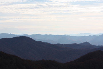 Wall Mural - The blue ridge mountains in the twilight