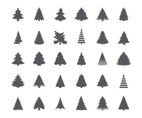Poster - Christmas tree silhouettes