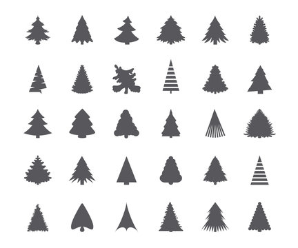 Christmas tree silhouettes