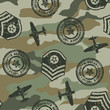 Military badges seamless pattern