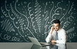 © ra2 studio - Businessman with curly lines and arrows