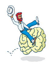 Cowboy Riding A Brain In Mind Rodeo
