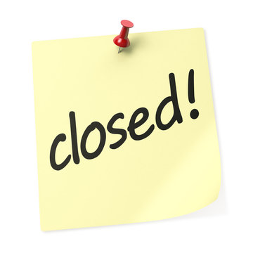 Closing yellow sticky note