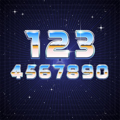 Poster - 80s Retro Sci-Fi Numbers