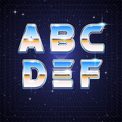Poster - 80s Retro Sci-Fi Font from A to F