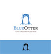 cute blue otter logo for creative business, shop or website