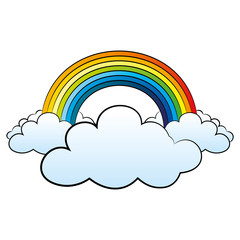 Poster - Rainbow and clouds.