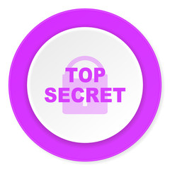 Poster - top seret violet pink circle 3d modern flat design icon on white background