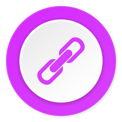 Leinwandbilder - link violet pink circle 3d modern flat design icon on white background