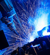  Robot welding movement Industrial automotive part in factory
