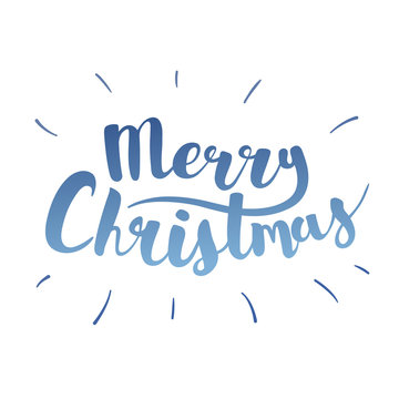 Brush lettering that says Merry Christmas. Vector.
