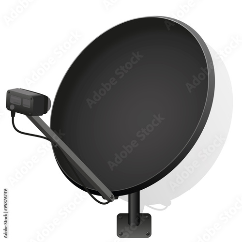 Fotomural Black satellite dish to receive signals for television, radio, internet