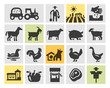 farm icons set. vector illustration