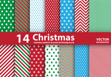 Set Of Christmas Patterns And Seamless Background