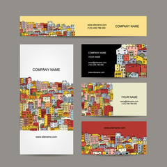 Poster - Business cards design, cityscape background
