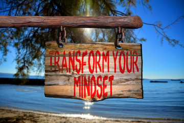 Wall Mural - Transform your mindset motivational phrase sign