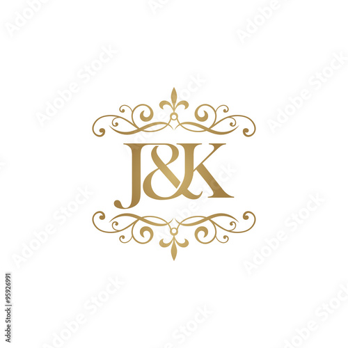 Jandk Initial Logo Ornament Ampersand Monogram Golden Logo Stock Vector Adobe Stock