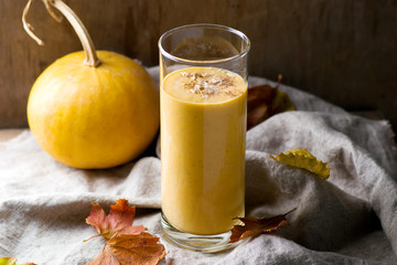 Wall Mural - pumpkin smoothie  with oat flakes