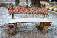 скамейка деревянная расписная
