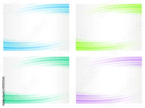 Abstract backgrounds set, wavy lines