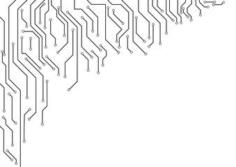 Fototapete - Vector : Electronic circuit border on white background