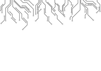 Wall Mural - Vector : Electronic circuit border on white background