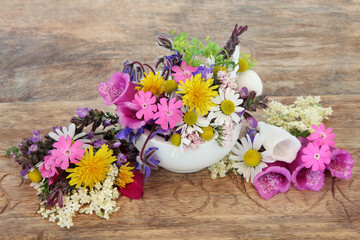 Canvas Print - Heath Care with Flowers