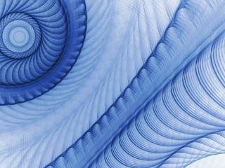 Poster - Blue art fractal pattern