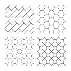 Wall Mural - hex, diagonal rectangles and circles textures.