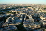 Fototapeta Nowy Jork - Aerial view of Paris from the Eiffel tower in sunset