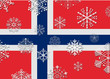 © noche - norway flag with snowflakes