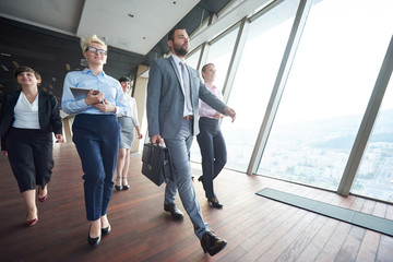 Wall Mural - business people group walking