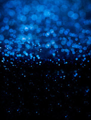 Wall Mural -  Abstract blur blue  bokeh lighting from glitter texture