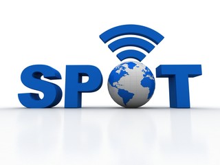 Poster - 3d illustration spot WiFi symbol