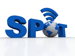 Poster - 3d illustration spot WiFi symbol