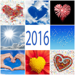 Wall Mural - 2016 collection of hearts greeting card