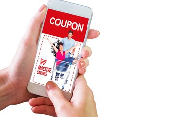 Poster - Composite image of hand holding smartphone