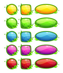 Glossy nature buttons set