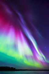 Wall Mural - Northern lights (Aurora borealis) in the sky